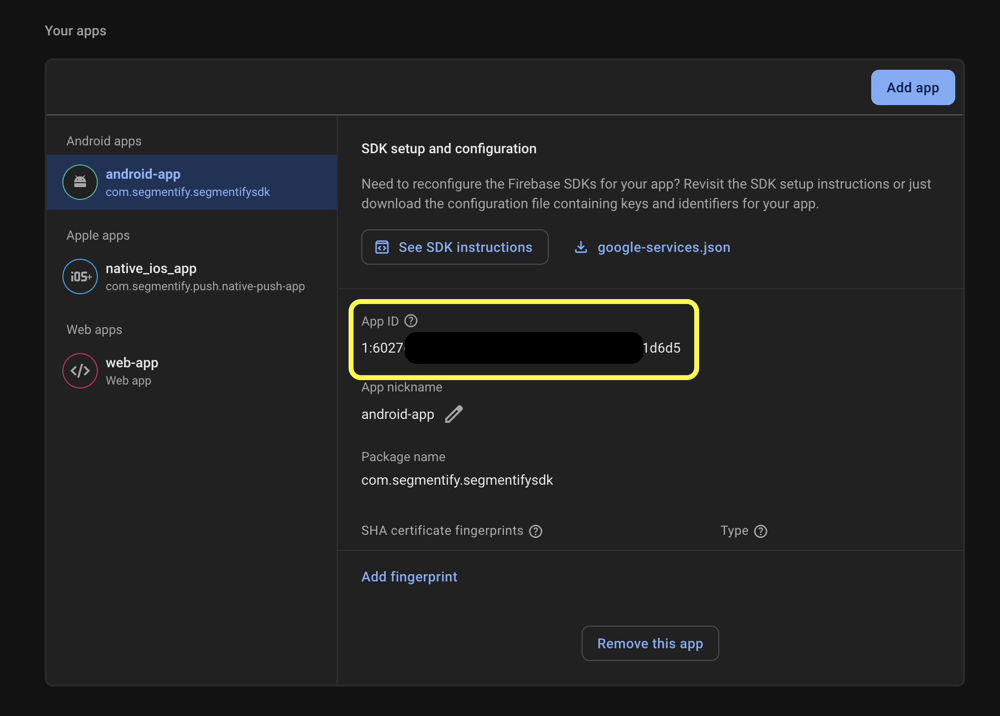 Project Settings -> General -> Project Id (You need to select proper app -> Android or Apple Apps)