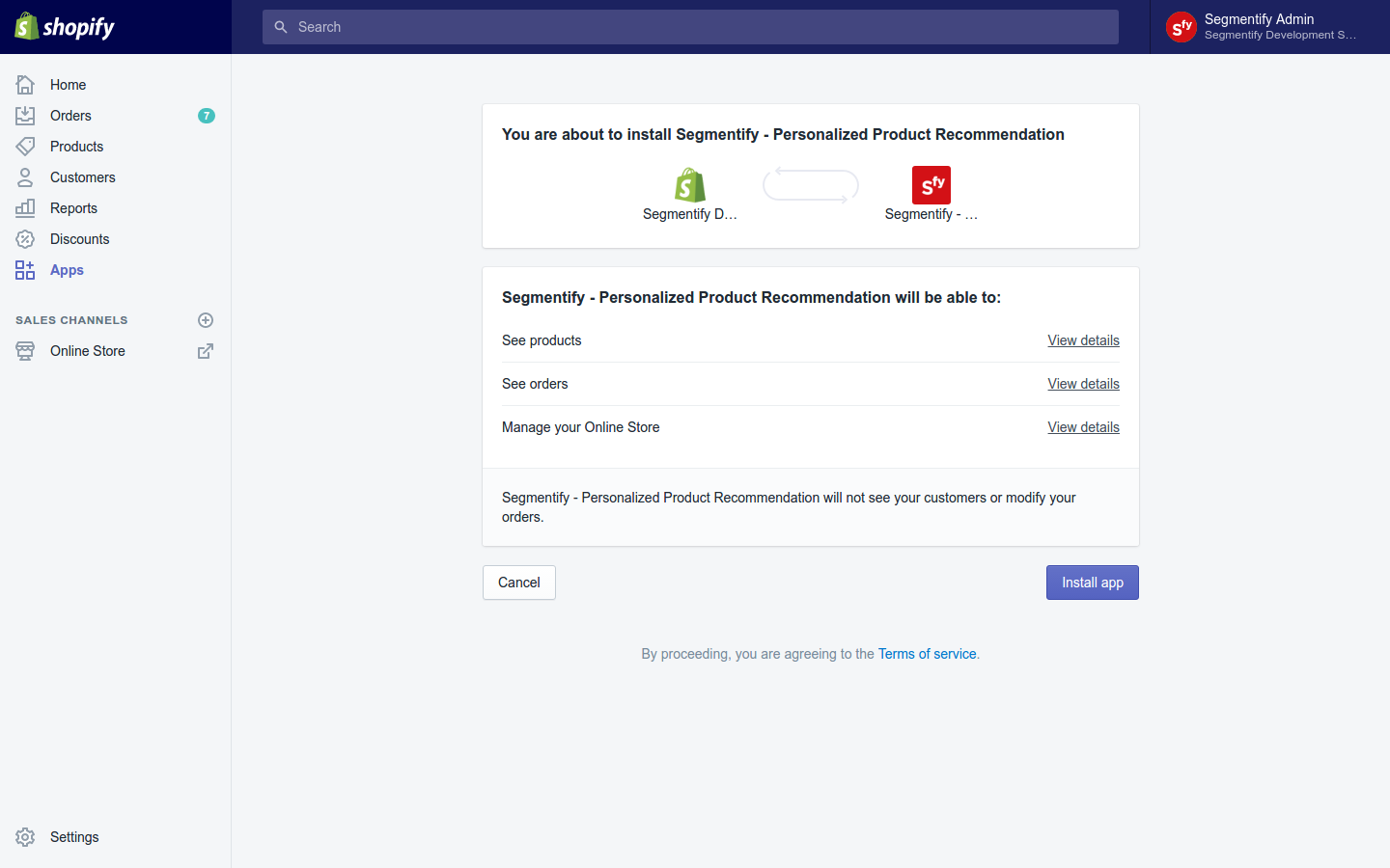 Shopify App Install Page